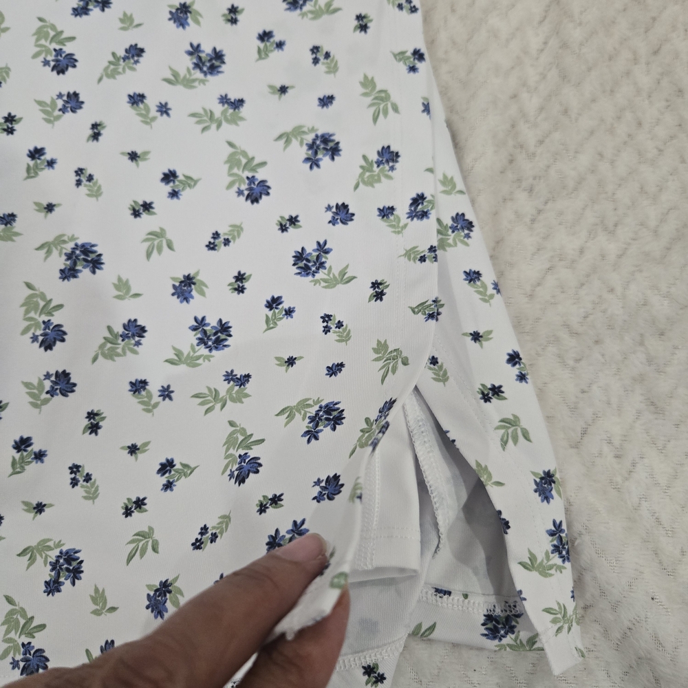 Lillie Green Floral Golf Skort Skirt Shorts White Blue UPF 50+ Large NWT - Picture 6 of 11